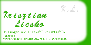 krisztian licsko business card